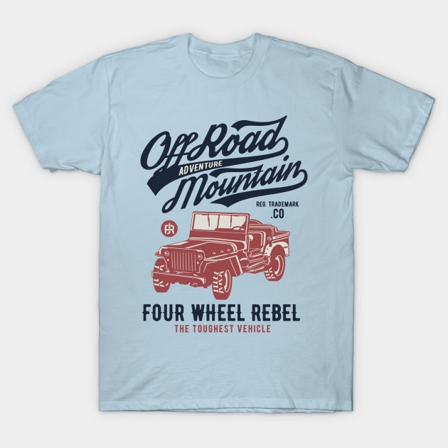 Off Road Mountain Adventure T-Shirt by lionkingdesign